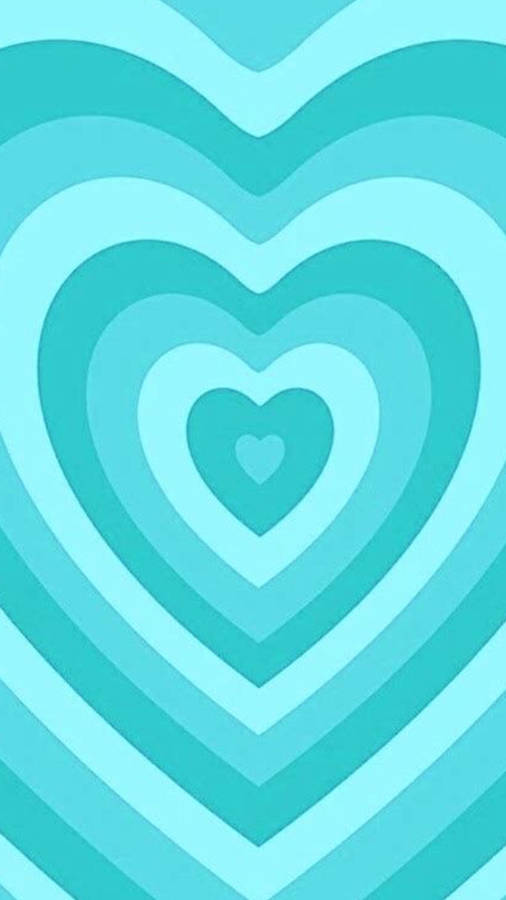 Y2k Heart Shades Of Blue Colours Wallpaper