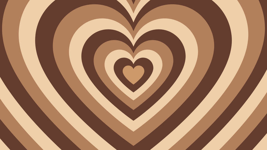 Y2k Heart Shades Of Brown Colours Wallpaper