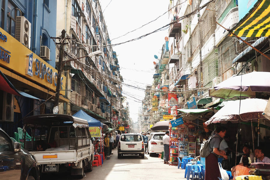 Yangon City Market Place Wallpaper