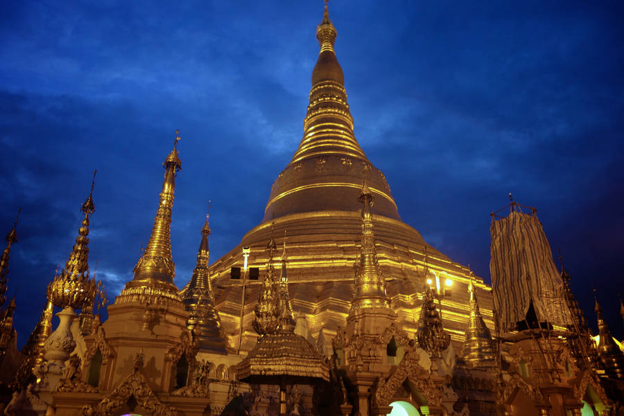 Yangon Shwedagon Sun Down Wallpaper