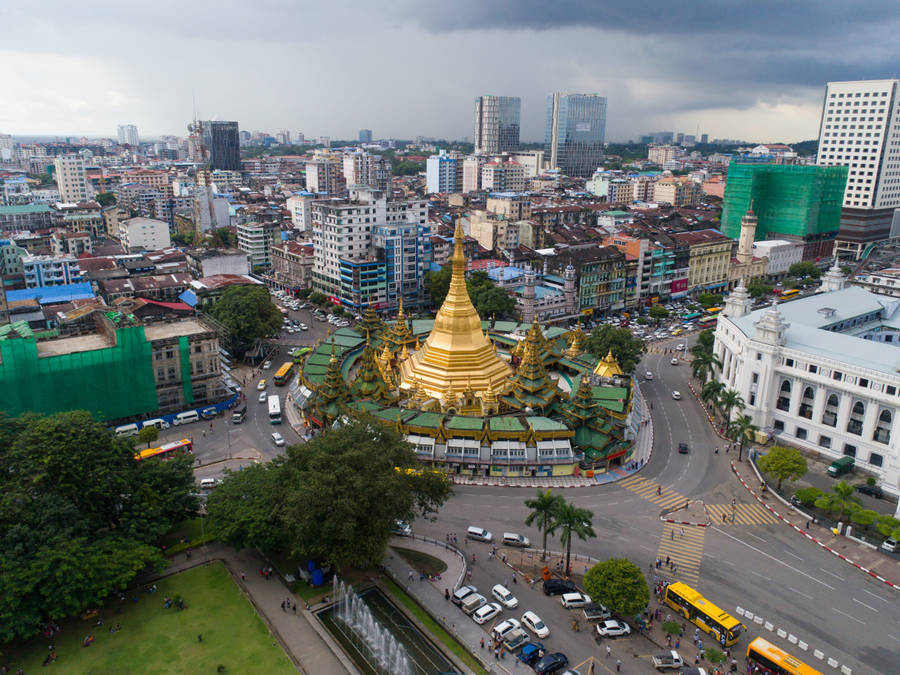 Yangon Sule Pagoda Wallpaper