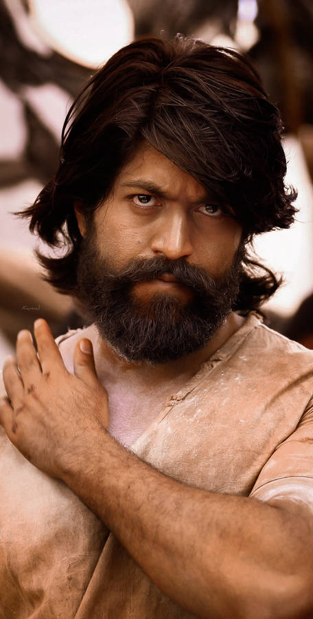 Yash, The Star Of Kgf, In Intense Focus Wallpaper