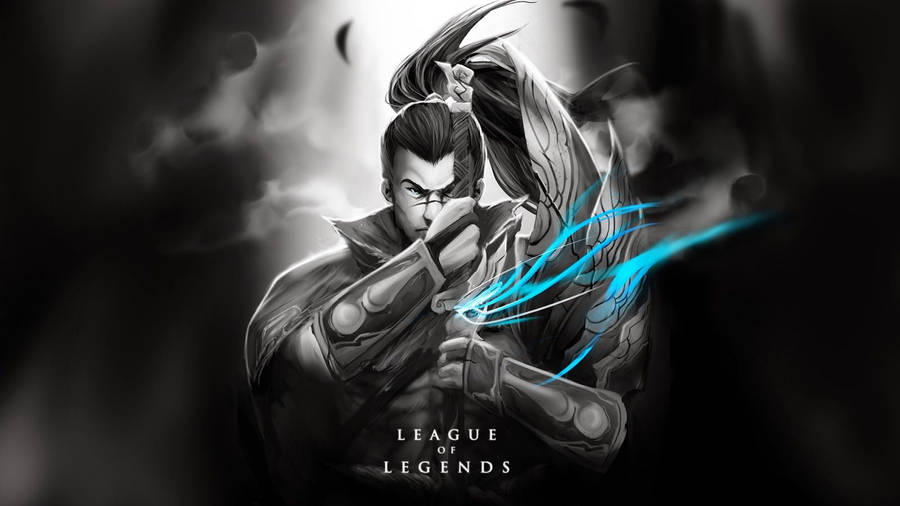 Yasuo Lol Greyscale Wallpaper