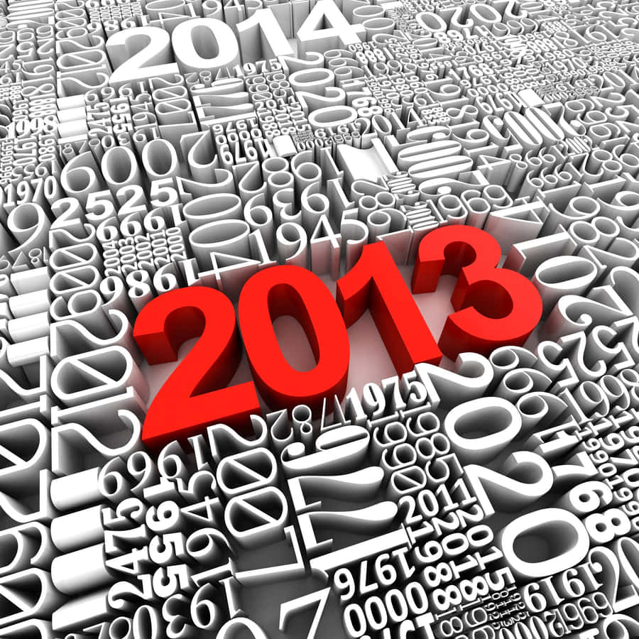 Year2013 Standing Out3 D Numbers Wallpaper