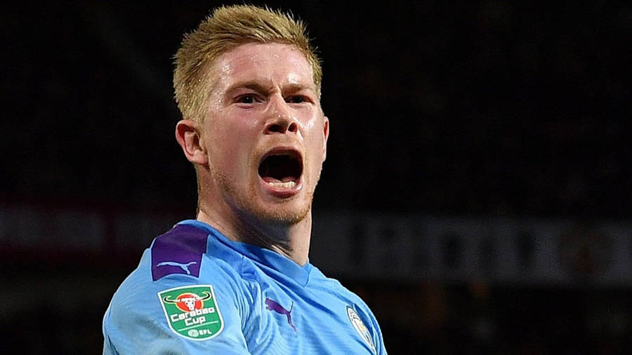 Yelling Kevin De Bruyne Closeup Wallpaper