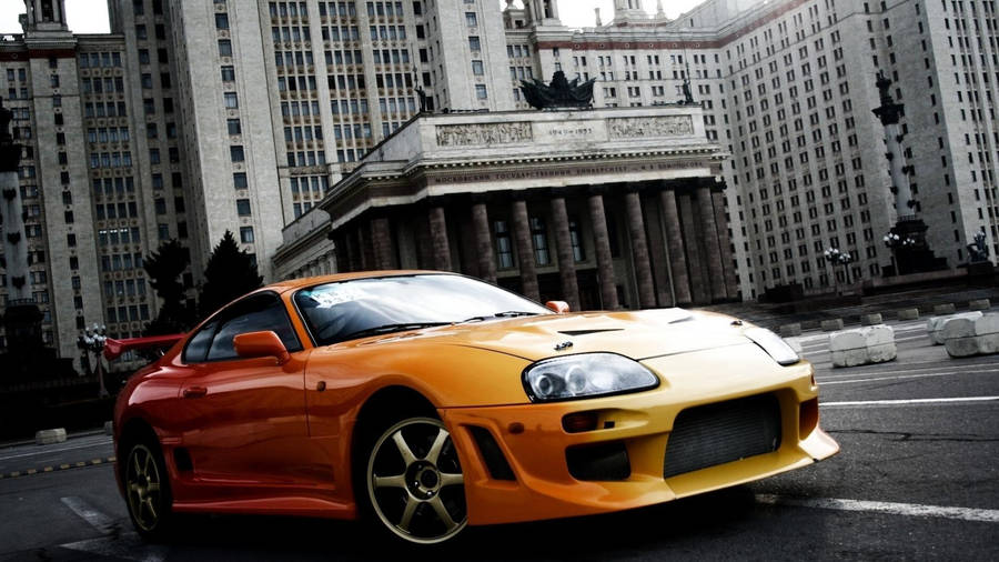 Yellow 1998 Toyota Supra Mk4 Wallpaper