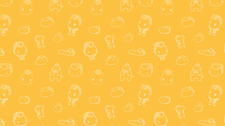 Yellow Aesthetic Laptop Cute Animals Wallpaper