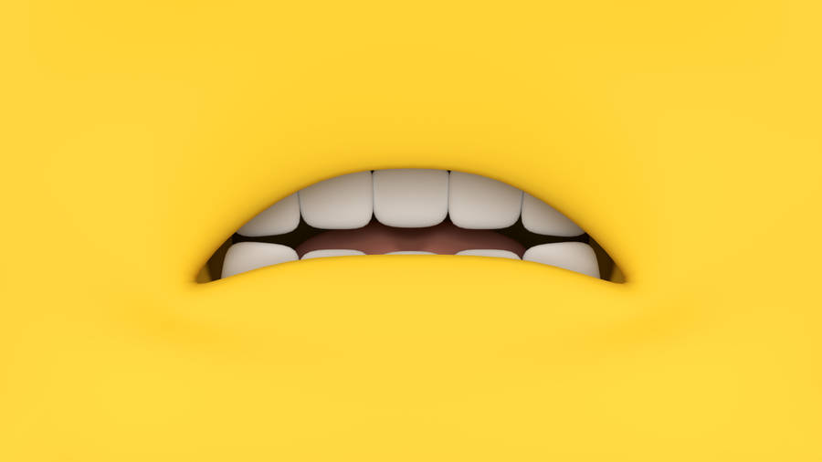 Yellow Aesthetic Laptop Minion Mouth Wallpaper