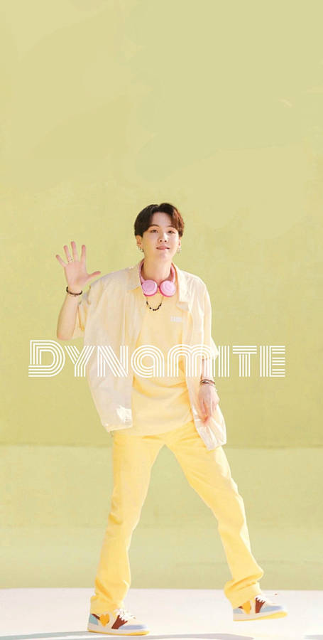 Yellow Aesthetic Suga Of Bts Dynamite Wallpaper