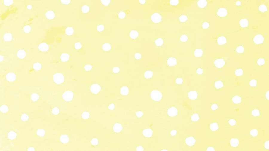 Yellow Aesthetic White Polka Dots For Computer Wallpaper