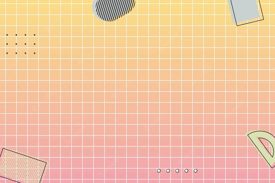 Yellow And Orange Gradient Grid Aesthetic Wallpaper