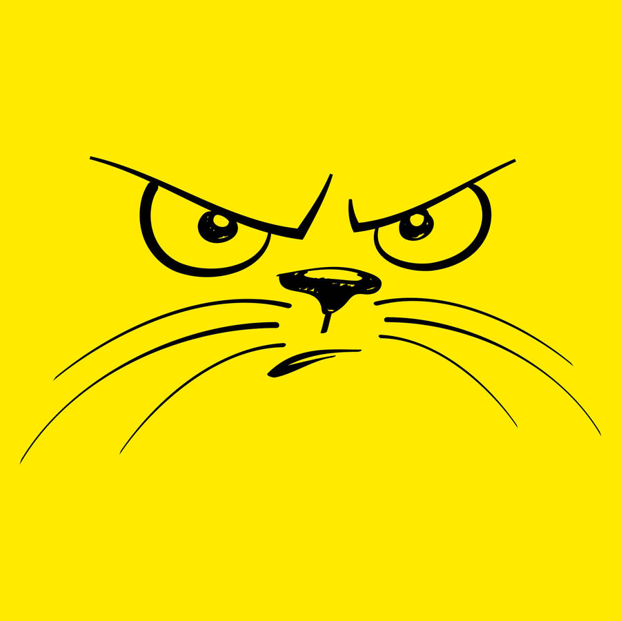 Yellow Angry Cat Wallpaper