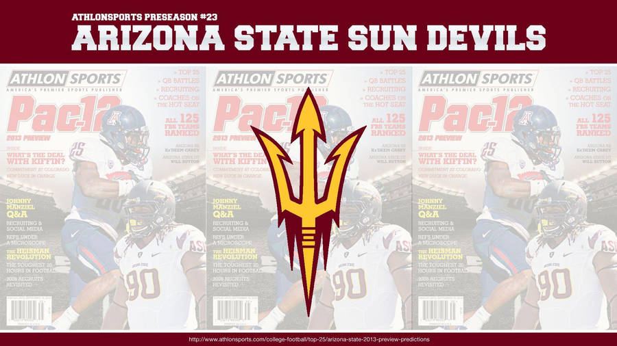 Yellow Arizona State University Sun Devil's Fork Wallpaper