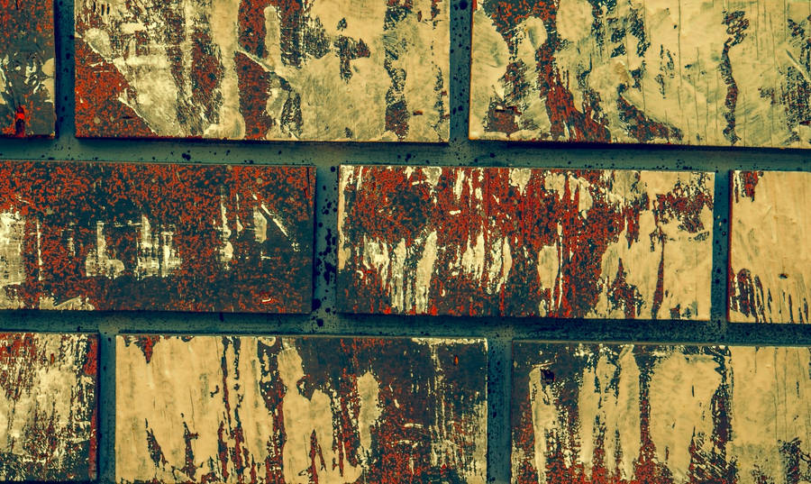 Yellow Brick Wall Grunge Texture Wallpaper