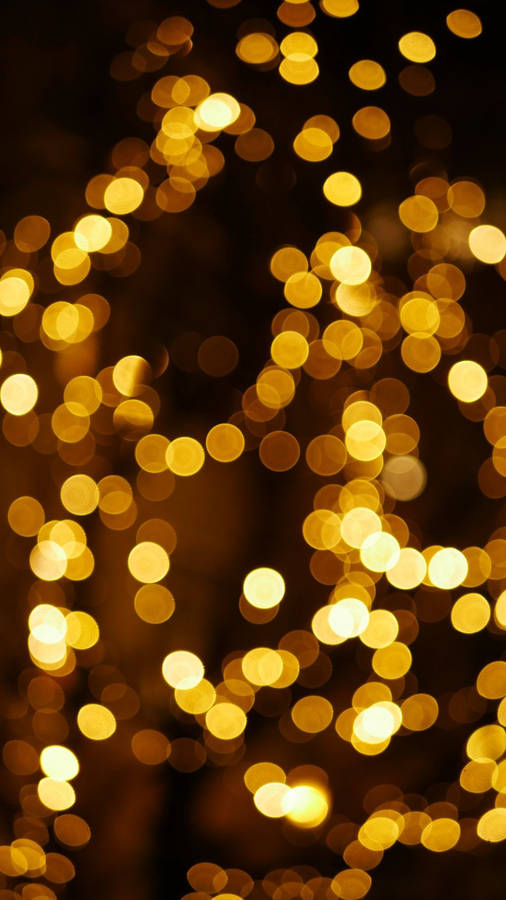 Yellow Christmas Lights Bokeh Wallpaper