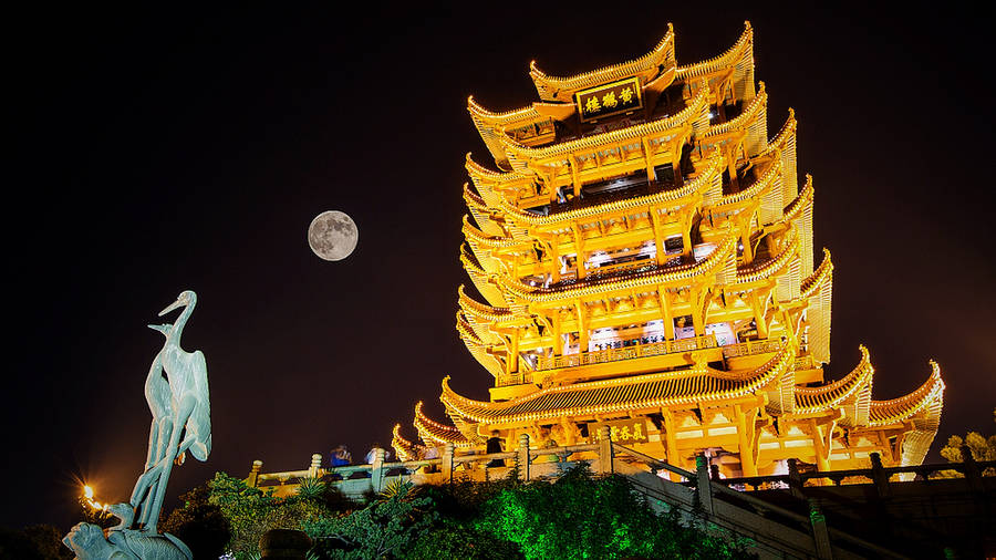 Yellow Crane Tower Wuhan Low-angle Wallpaper