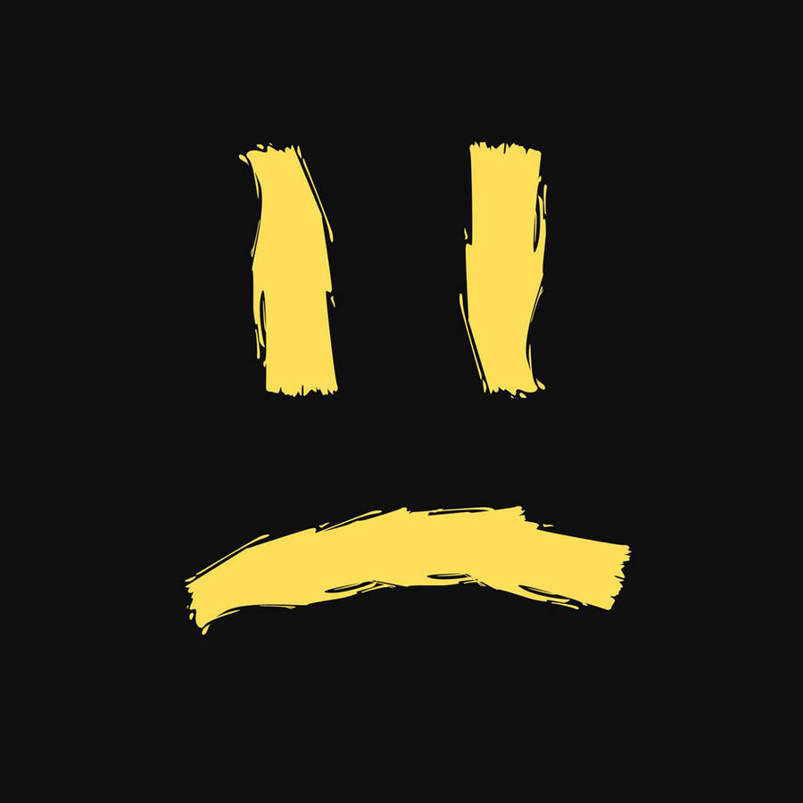 Yellow Emoji Sad Drawing Wallpaper