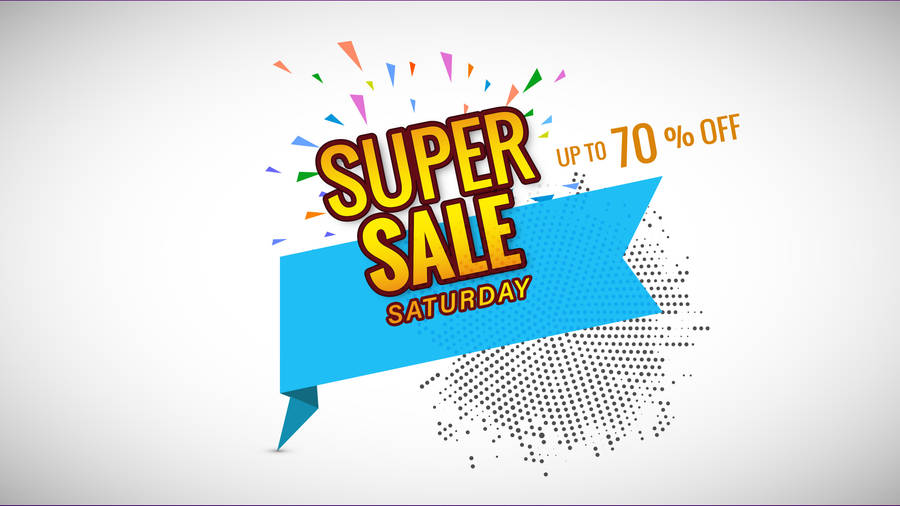 Yellow Font Super Saturday Sale Wallpaper