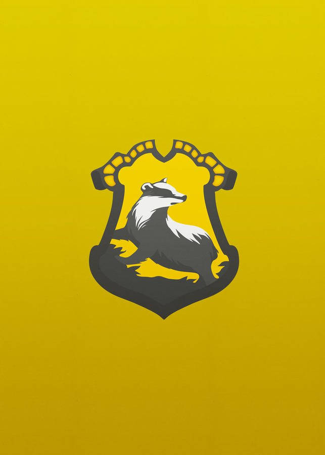 Yellow Gray Hufflepuff Logo Wallpaper