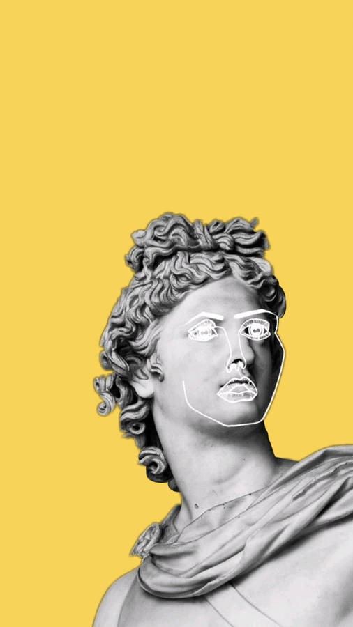 Yellow Greek Sculpture Art Wallpaper