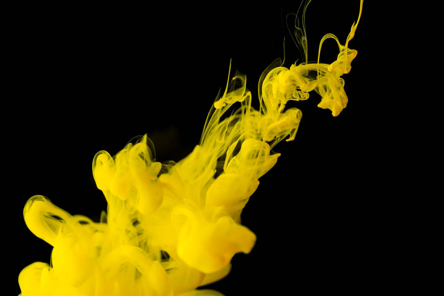 Yellow Hd Ink Drop Wallpaper