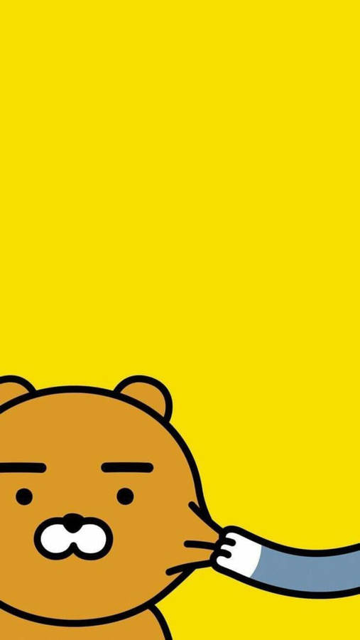 Yellow Minimalist Ryan Kakao Friends Wallpaper