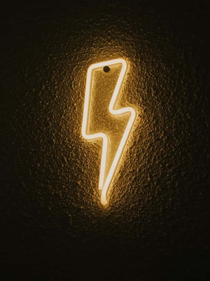 Yellow Neon Lightning In Wall Wallpaper