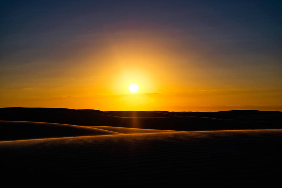 Yellow Orange Desert Sun Wallpaper