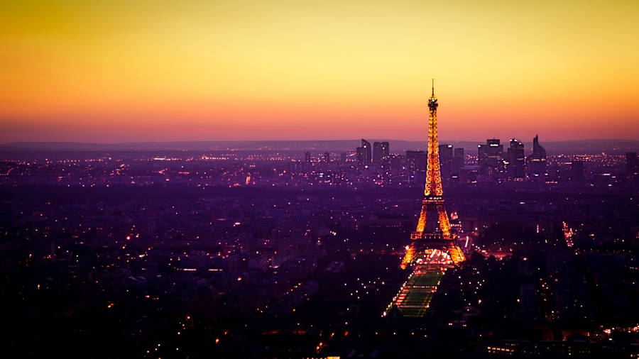 Yellow Purple Paris Wallpaper