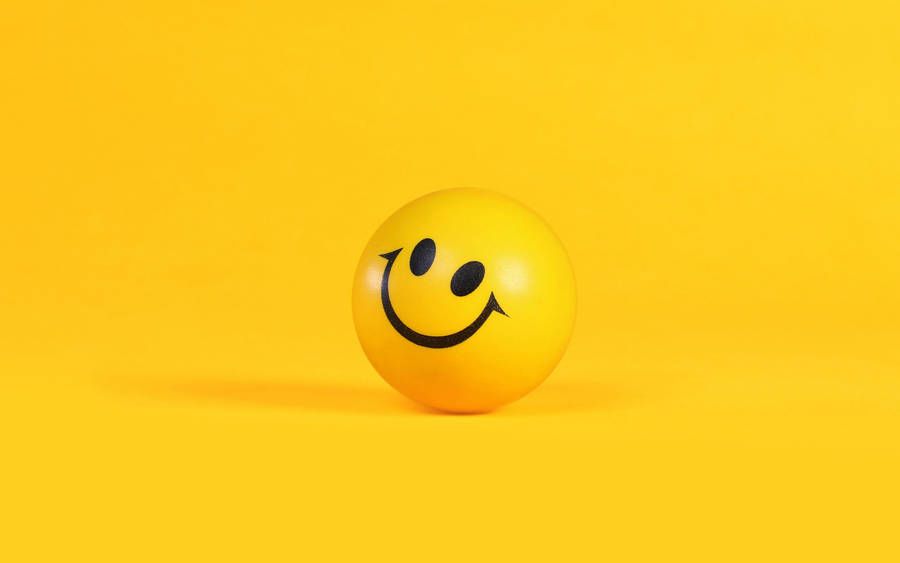 Yellow Smiley Ball 3d Android Phone Wallpaper