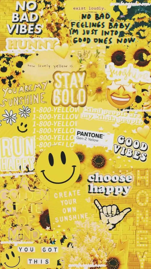 Yellow Smileys Vsco Cover Wallpaper