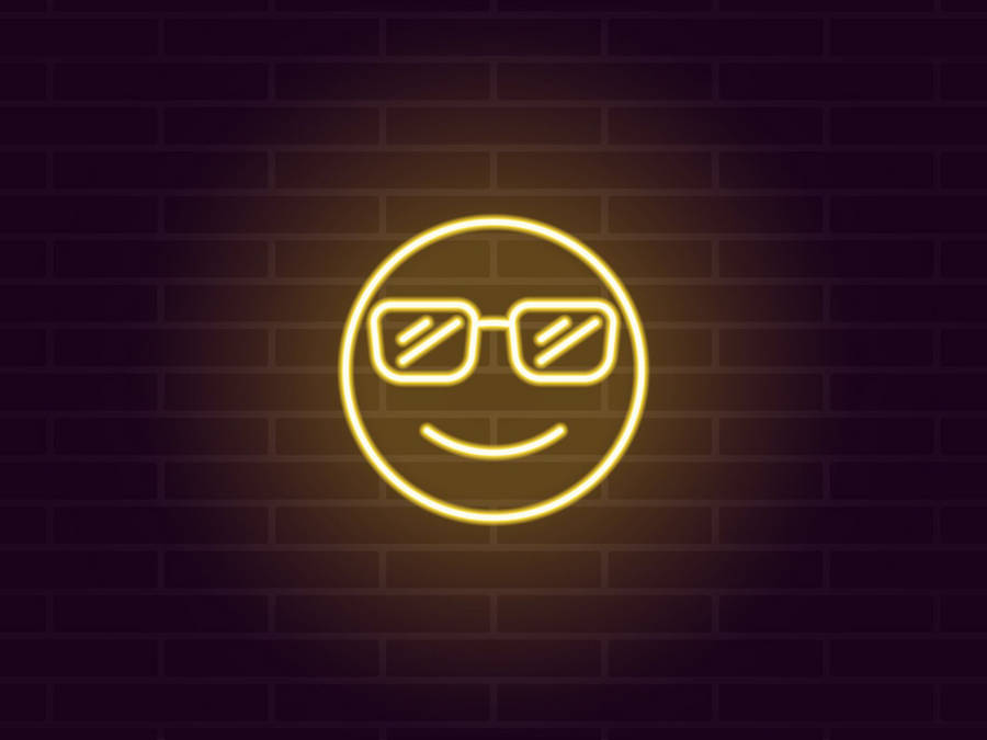 Yellow Sunglasses Neon Smile Wallpaper