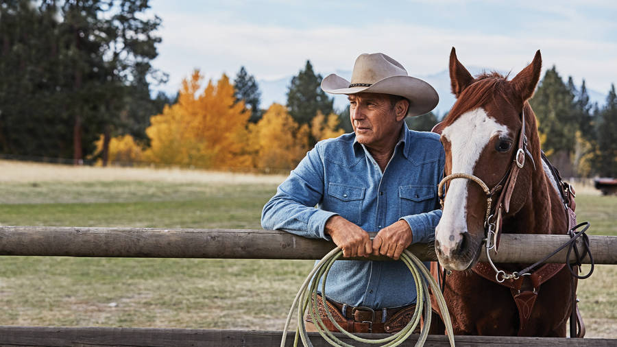 Yellowstone Tv Show John With Horse Wallpaper