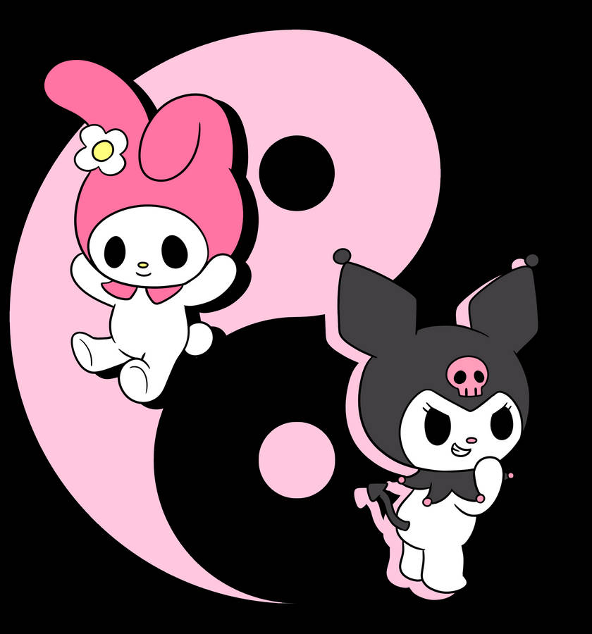 Yin Yang Kuromi And Melody Wallpaper