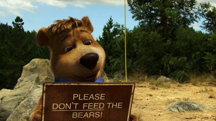 Yogi Bear Boo Bear Sign Wallpaper