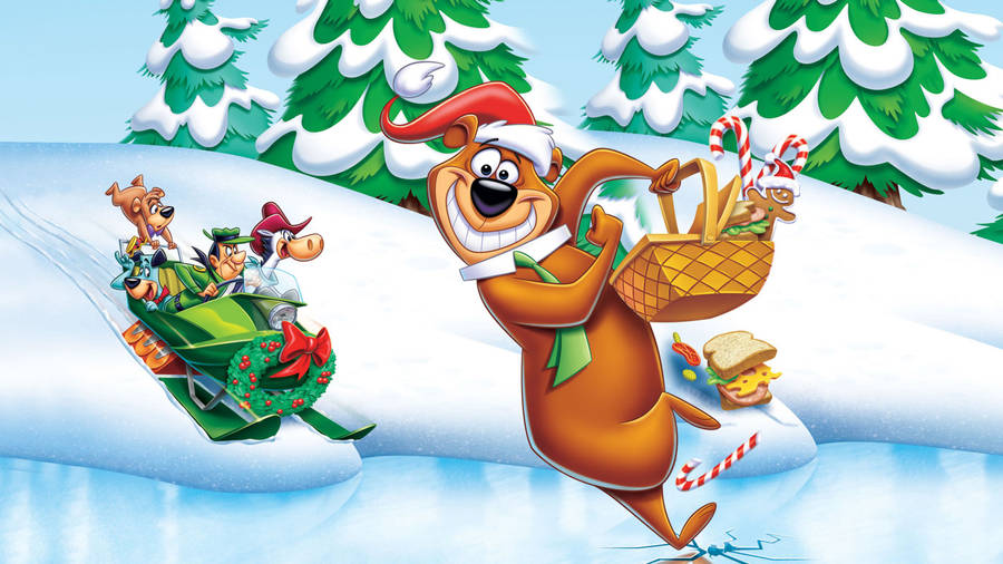Yogi Bear Christmas Picnic Wallpaper