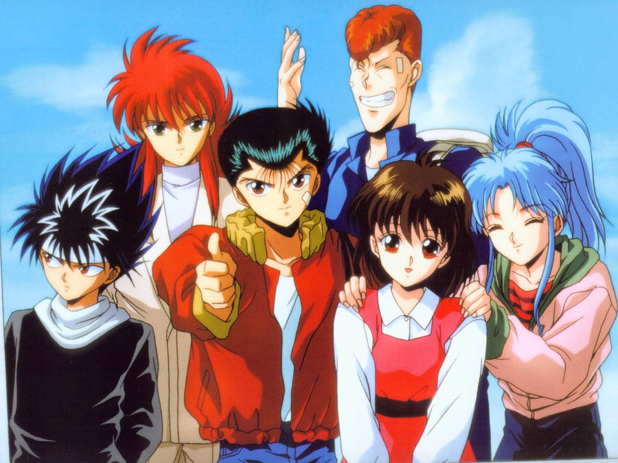 Yoko Kurama With Yuyu Hakusho Cast Wallpaper