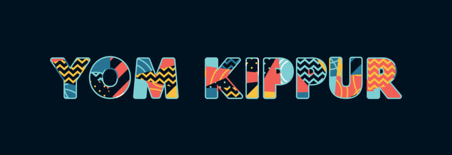 Yom Kippur Colorful Text Design Wallpaper