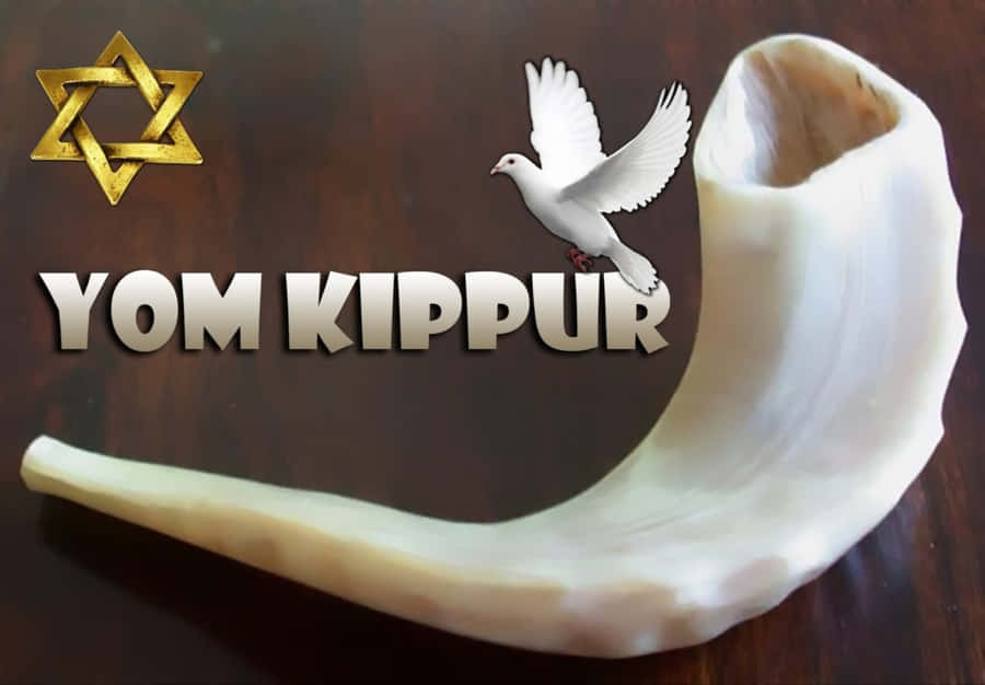 Yom Kippur Symbols Shofar Dove Starof David Wallpaper