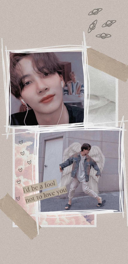 Yoon Jeonghan Doodle Collage Wallpaper