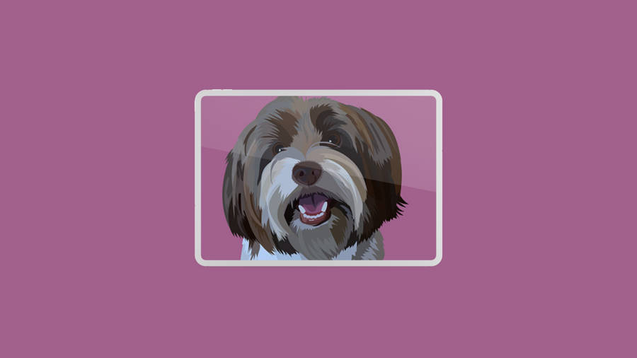 Yorkshire Terrier On Screen Art Wallpaper