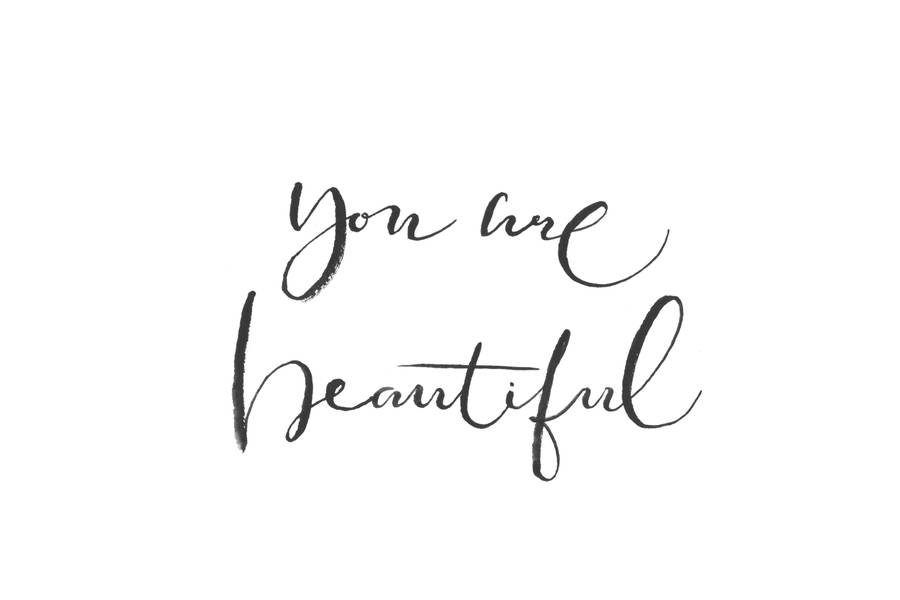 You Are Beautiful Cursive Quote Wallpaper