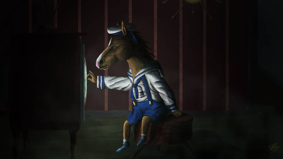 Young Bojack Horseman In Sailor Suit Wallpaper