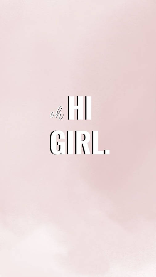Young Girl's Charming Greeting In Soft Pink Glow Wallpaper