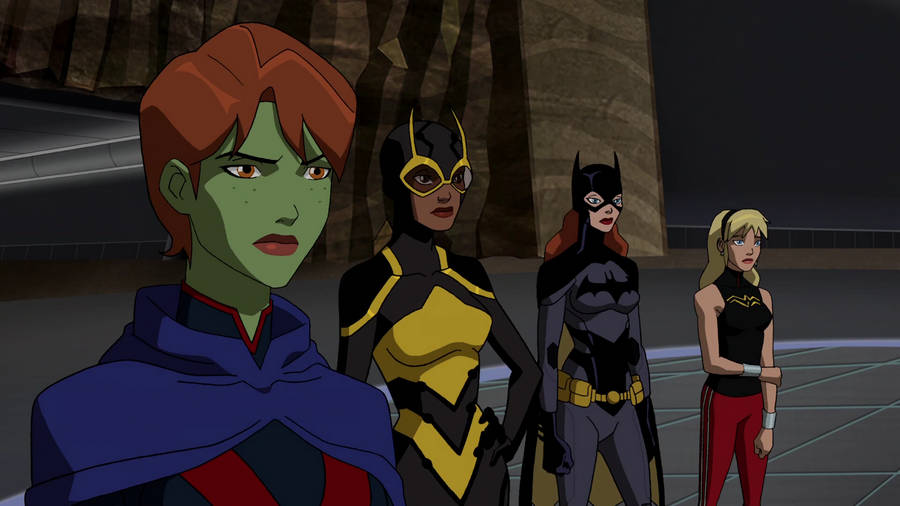 Young Justice Dc Cartoon Heroines Wallpaper