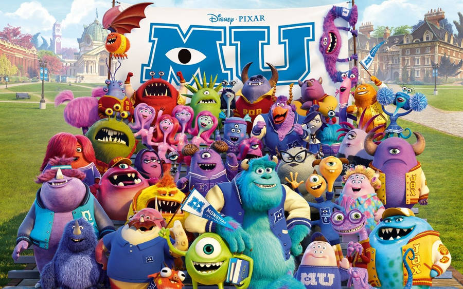 Young Mike Wazowski Dreaming Big In Monsters University Wallpaper