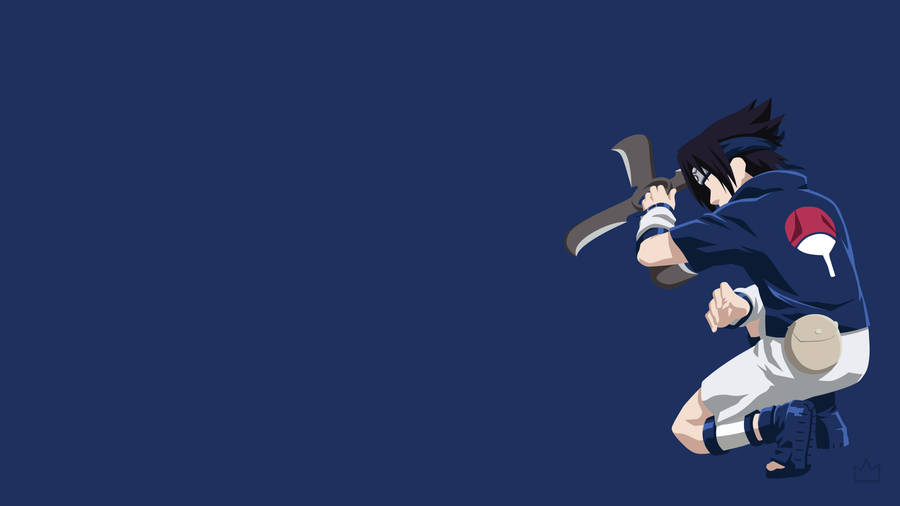 Young Sasuke Uchiha 4k With Fuma Shuriken Wallpaper