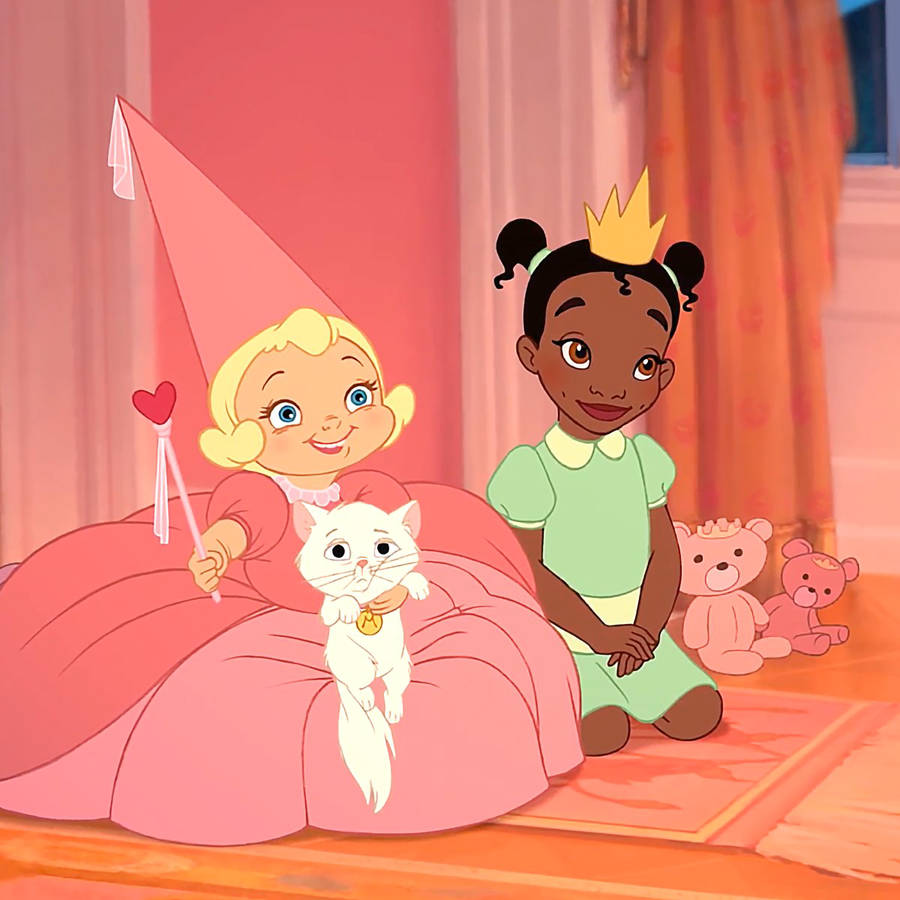 Young Tiana And Lottie In The Princess And The Frog Wallpaper