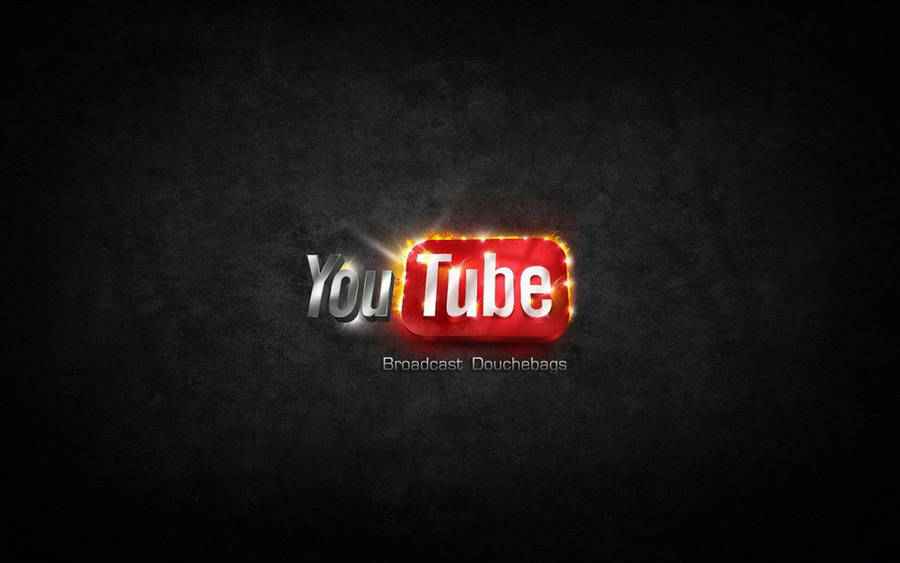 Youtube Logo In Blazing Fire Wallpaper