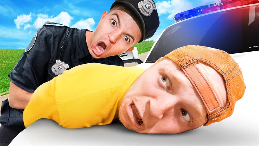 Youtuber Unspeakable With Police Man Wallpaper
